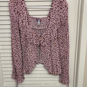 Urban Outfitters Pink Floral Blouse